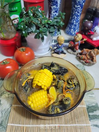 玉米虫草花煲乌鸡汤的做法步骤：14