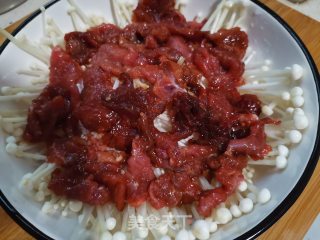 金针菇蒸牛肉的做法步骤：4