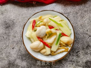 芥兰炒鲍片的做法步骤：16
