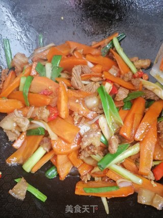 胡萝卜炒肉的做法步骤：6