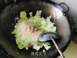 莲花菜炒粉丝的做法步骤：6