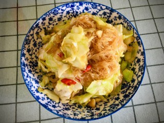莲花菜炒粉丝的做法步骤：11