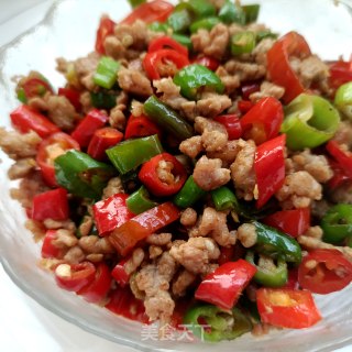 肉末炒线椒丁的做法步骤：16