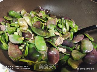 肉片炒扁豆的做法步骤：3