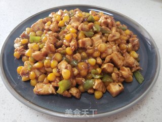 玉米粒炒鸡丁的做法步骤：7