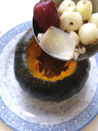 百合薏米南瓜盅的做法步骤：9