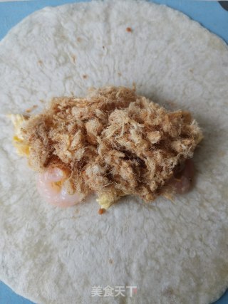 虾仁芝士鸡蛋卷饼的做法步骤：5