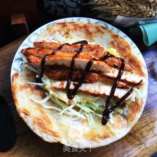 鸡胸肉煎蛋手抓饼的做法步骤：8