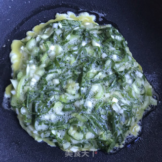 韭黄青菜煎蛋的做法步骤：6