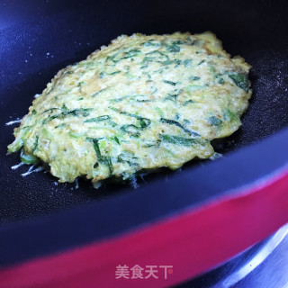 韭黄青菜煎蛋的做法步骤：7