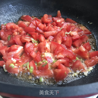 番茄鸡蛋打卤面的做法步骤：4