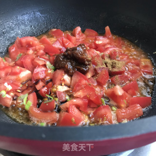 番茄鸡蛋打卤面的做法步骤：5