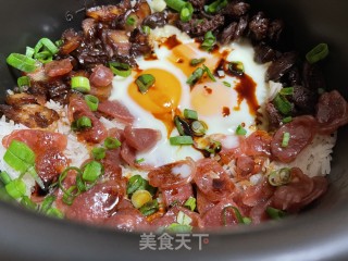 窝蛋腊味饭的做法步骤：5