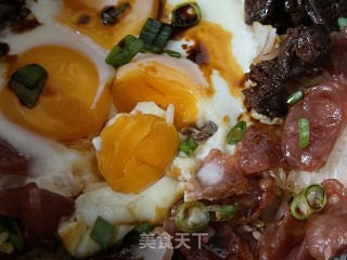 窝蛋腊味饭的做法步骤：7