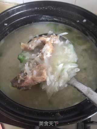 咸烧骨萝卜丝粥的做法步骤：9
