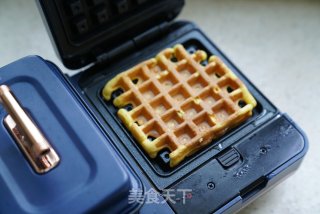 葱花肉松华夫饼的做法步骤：7