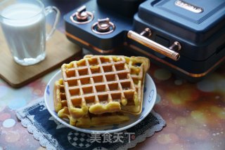 葱花肉松华夫饼的做法步骤：8