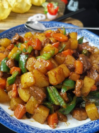 烧烤味土豆肉丁的做法步骤：6