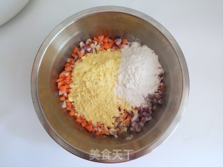 洋葱胡萝卜粗粮饼的做法步骤：4