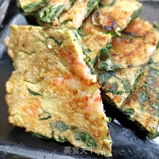 红薯叶虾仁蛋饼的做法步骤：20