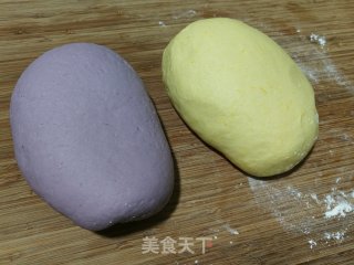 南瓜紫薯双色蒸糕的做法步骤：3