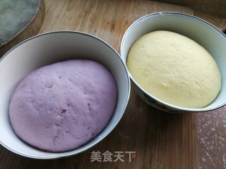 南瓜紫薯双色蒸糕的做法步骤：4