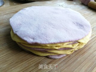南瓜紫薯双色蒸糕的做法步骤：7