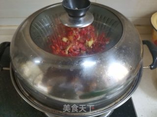 双椒蒸鱼头的做法步骤：6