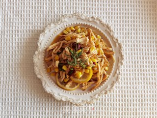 无油开胃菜，百香果柠檬鸡胸肉丝的做法步骤：7
