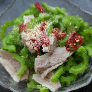 熟肉拌苦瓜的做法步骤：9