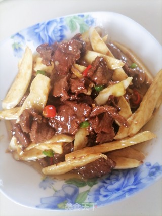 茭白炒牛肉的做法步骤：7