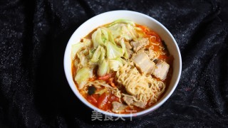 番茄牛肉包菜面的做法步骤：9