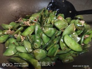 肉片炒扁豆的做法步骤：3