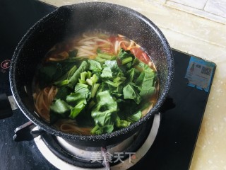 西红柿青菜鸡汁面的做法步骤：10