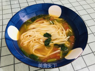 西红柿青菜鸡汁面的做法步骤：11