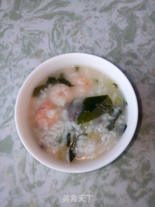 裙带菜虾仁粥的做法步骤：9