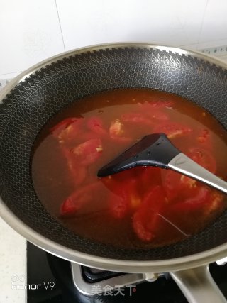 番茄肉丸汤面的做法步骤：4