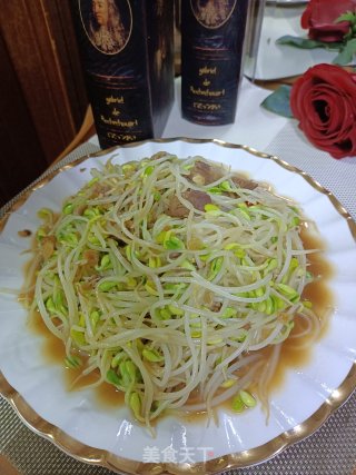 肋条肉炒黄豆芽的做法步骤：5