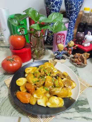 咖喱护心肉炒年糕的做法步骤：11