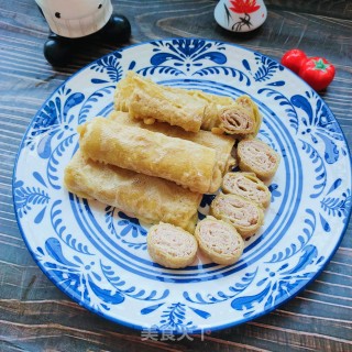 豆皮肉卷的做法步骤：10