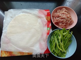 青椒肉丝手抓饼的做法步骤：1