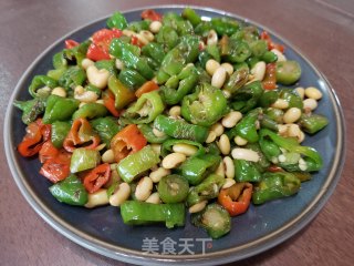 尖椒炒黄豆的做法步骤：4