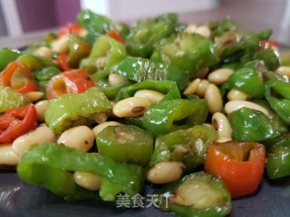 尖椒炒黄豆的做法步骤：5