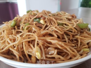 黄豆芽豇豆肉丝蒸面的做法步骤：10