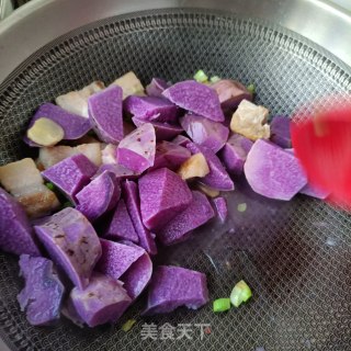 回锅肉炖紫山药的做法步骤：9