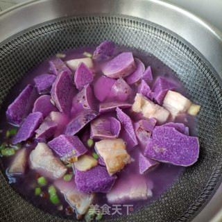 回锅肉炖紫山药的做法步骤：11