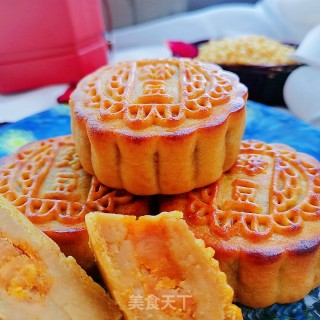 绿豆馅月饼的做法步骤：11