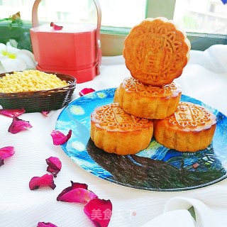 绿豆馅月饼的做法步骤：14