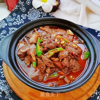 炒鸭杂的做法步骤：9