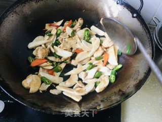 杏鲍菇炒鸡脯肉片的做法步骤：9